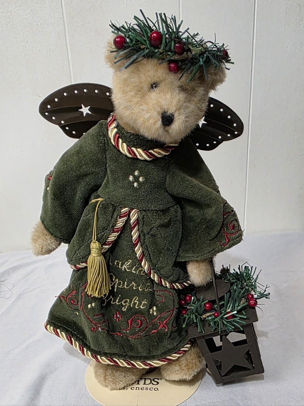 Boyds Bears Making Spirits Bright Angel Teddy Bear Plush 4014604 Holiday Decor